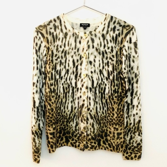 WORTH New York Wool Knit Sweater Set, animal print - Picture 2 of 9